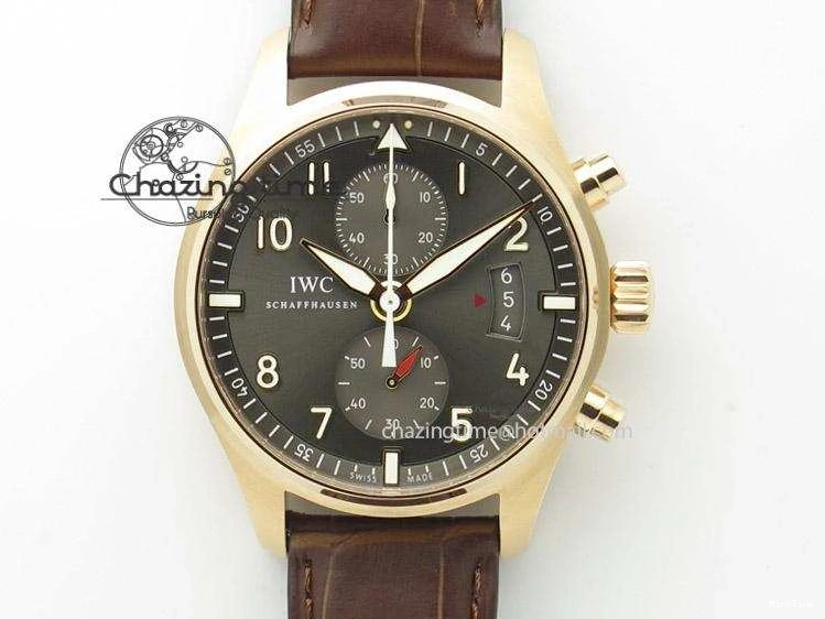 MIROTIME 0208 Pilot Chrono RG 3878 ZF Best Edition Grey Dial On Brown Leather Strap A UrbanChic 7330